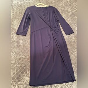 J Mclaughlin Navy Long Sleeve Dress with Cinching Waist